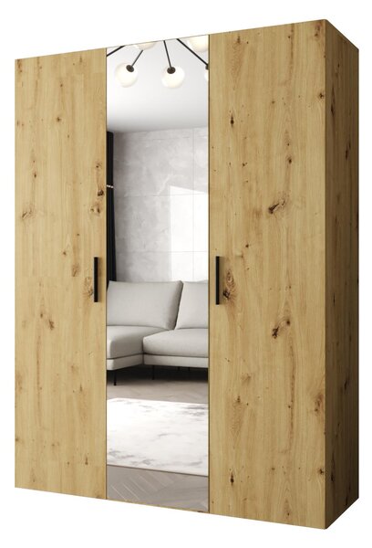 Šatní skříň 150 cm Borry 2 (dub artisan + černá)