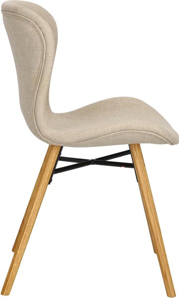 Čalouněná židle >Batilda -A1< (sada 2 kusů) v pískové barvě, polyester - 47x82,5x53cm (ŠxVxH)