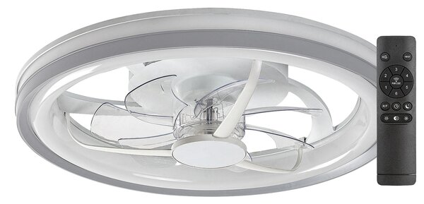 Rabalux SMART Stříbrné stropní LED svítidlo s ventilátorem Fanricius 480mm 40W CCT s DO 71335