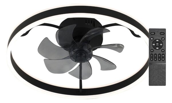 Rabalux SMART Černé stropní LED svítidlo s ventilátorem Fanfy 500mm 40W CCT s DO 71337