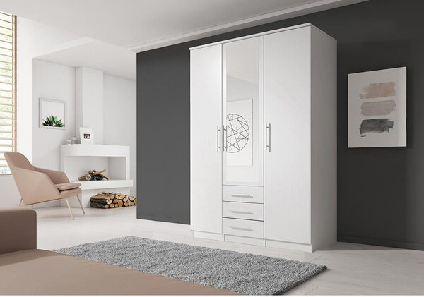 Šatní skříň Svalga 3D (bílá). Akce -14%