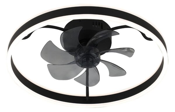 Rabalux SMART Černé stropní LED svítidlo s ventilátorem Fanfy 500mm 40W CCT s DO 71337