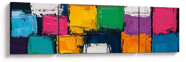 Obraz - Malba barevných čtverců (170x50 cm)
