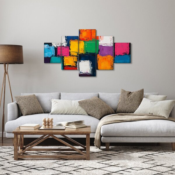 Obraz - Malba barevných čtverců (125x70 cm)