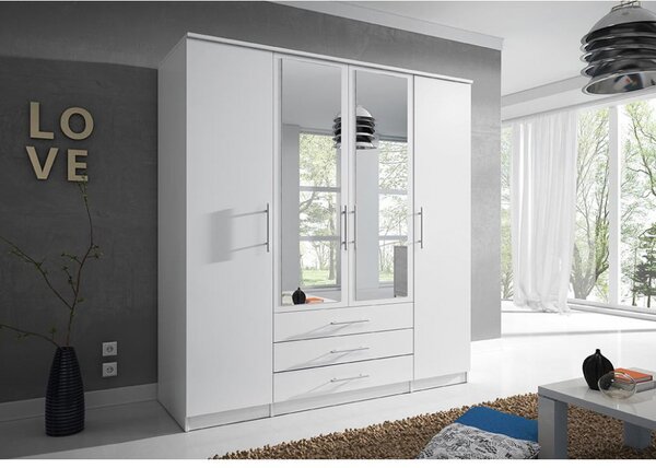 Šatní skříň Svalga 4D (bílá). Akce -17%