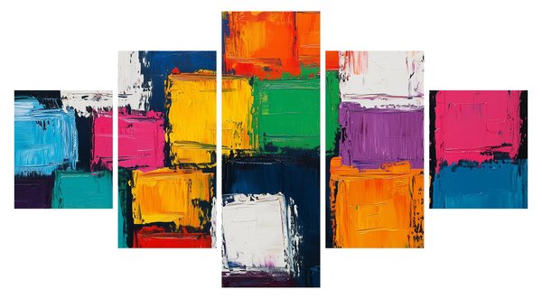 Obraz - Malba barevných čtverců (125x70 cm)