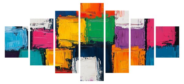 Obraz - Malba barevných čtverců (210x100 cm)