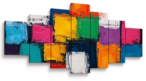 Obraz - Malba barevných čtverců (210x100 cm)
