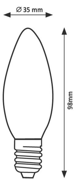 Rabalux LED žárovka svíčka Filament C35 4W E14 Barva světla: Teplá bílá 79135