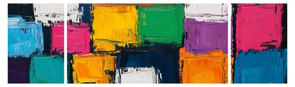 Obraz - Malba barevných čtverců (170x50 cm)