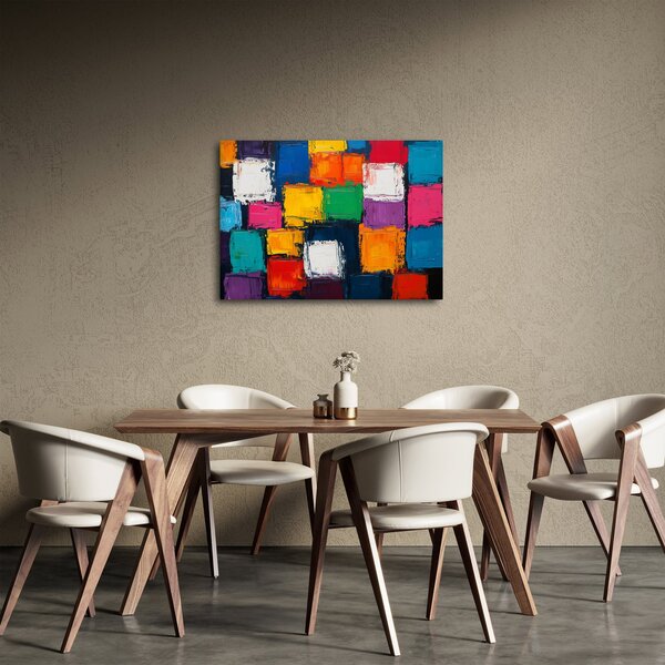 Obraz - Malba barevných čtverců (70x50 cm)