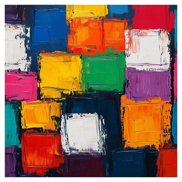 Obraz - Malba barevných čtverců (30x30 cm)