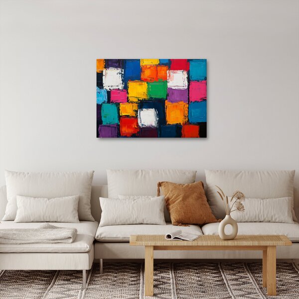 Obraz - Malba barevných čtverců (70x50 cm)