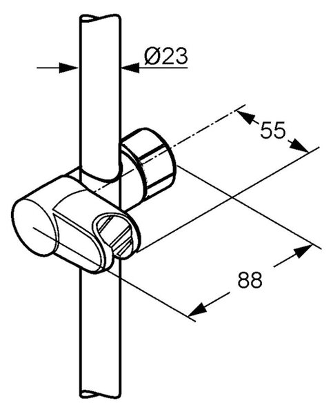 KLUDI posuvná sprchová tyč Sirena pro nástěnnou tyč 23 mm, chrom 6253505-00