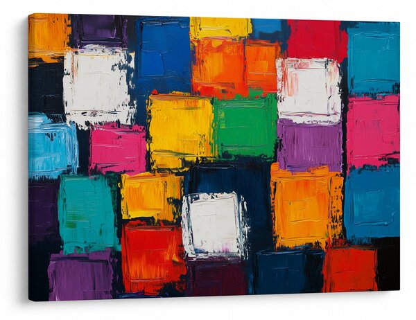 Obraz - Malba barevných čtverců (70x50 cm)