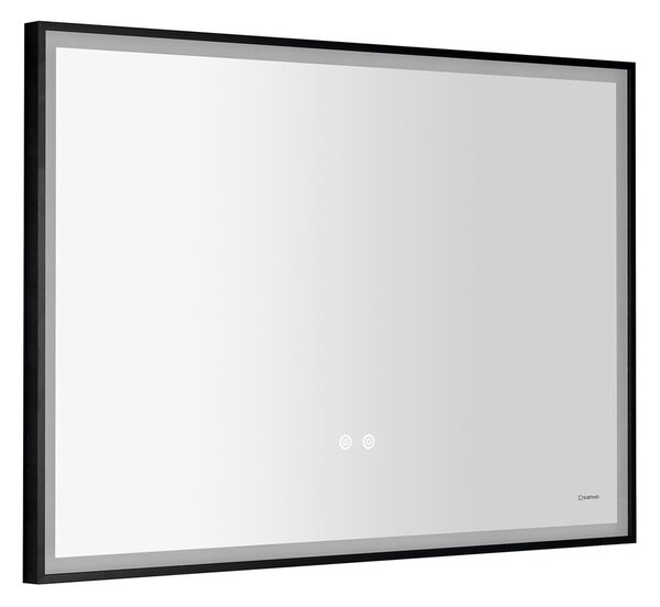 Sapho SORT zrcadlo s LED osvětlením 100x70cm, senzor, fólie anti-fog, 3000-6500°K, černá mat