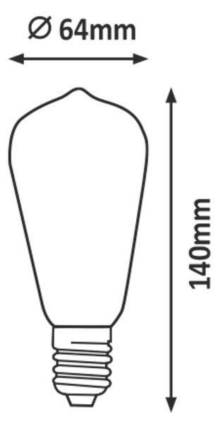 Rabalux LED žárovka Filament jantar ST65 4W E27 79156