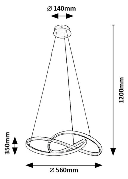 Rabalux Zlaté závěsné LED svítidlo Castiel 560mm 36W 72215