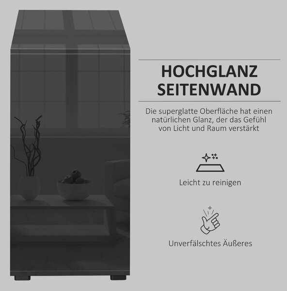 HOMCOM Komoda s šuplíky a 2 Push-Click dvířky, Úložná skříň s nastavitelnou policí, Skříňka se šuplíky do Kuchyně, Obývacího pokoje 79 x 36 x 74 cm Če