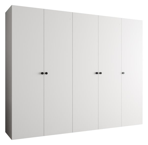 Šatní skříň 250 cm Parna 1 (bílá + černá)