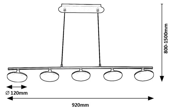Rabalux Černé závěsné LED svítidlo Madi 920mm 20W 72240