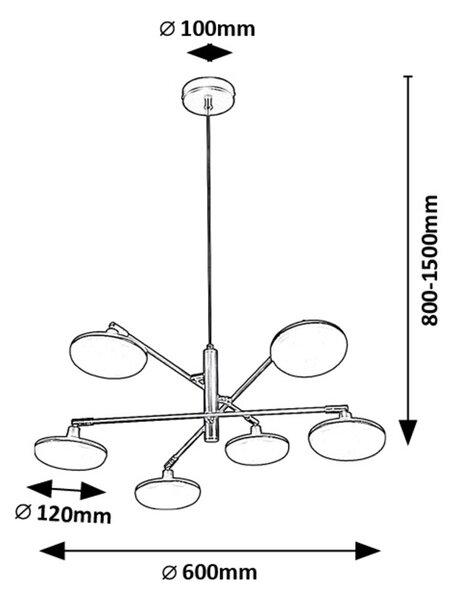 Rabalux Černé závěsné LED svítidlo Madi 600mm 24W 72239