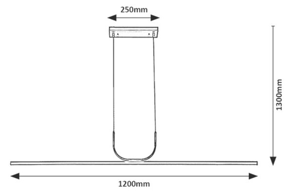 Rabalux Černé závěsné LED svítidlo Elia 1200mm 25W 72127