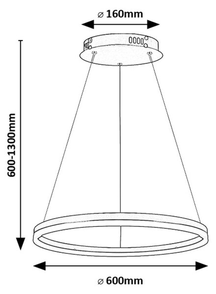 Rabalux Černé závěsné LED svítidlo Isaure 600mm 35W CCT 72301