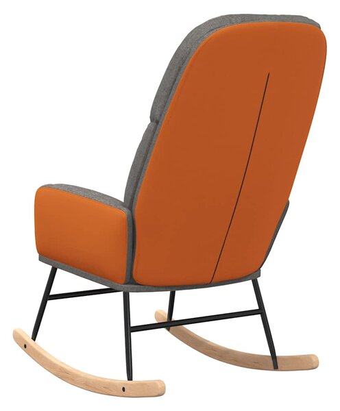 Houpací křeslo světle šedé textil 341042