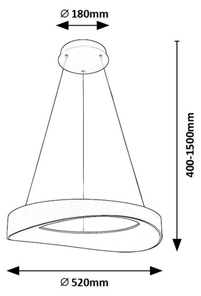 Rabalux Stříbrné závěsné LED svítidlo Iliana 520mm 56W 72236