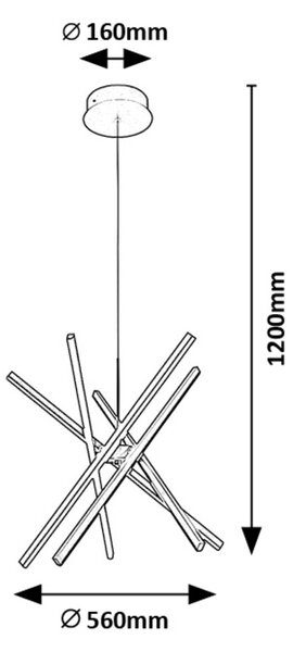 Rabalux Černé závěsné LED svítidlo Matilde 560mm 48W 72267