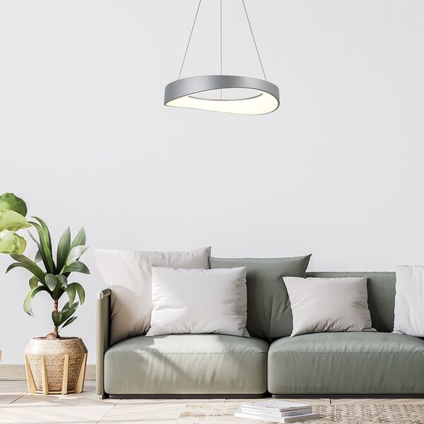Rabalux Stříbrné závěsné LED svítidlo Iliana 520mm 56W 72236