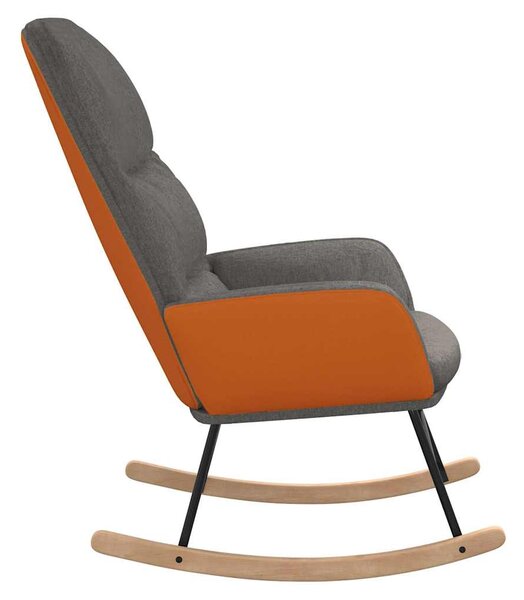 Houpací křeslo světle šedé textil 341042