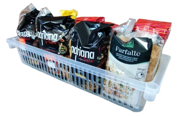 Usporadejto.cz Úložný koš, box a organizér extra hluboký 50cm x 20cm INVA, transparentní