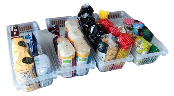 Usporadejto.cz Úložný koš, box a organizér extra hluboký 50cm x 20cm INVA, transparentní