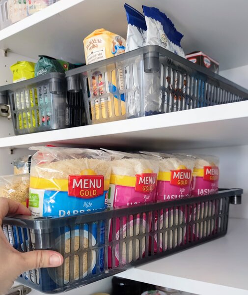 Usporadejto.cz Úložný koš, box a organizér extra hluboký 50cm x 20cm INVA, šedý