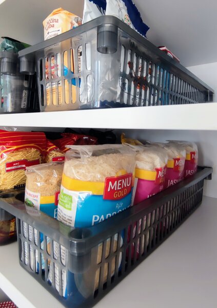 Usporadejto.cz Úložný koš, box a organizér extra hluboký 50cm x 20cm INVA, šedý