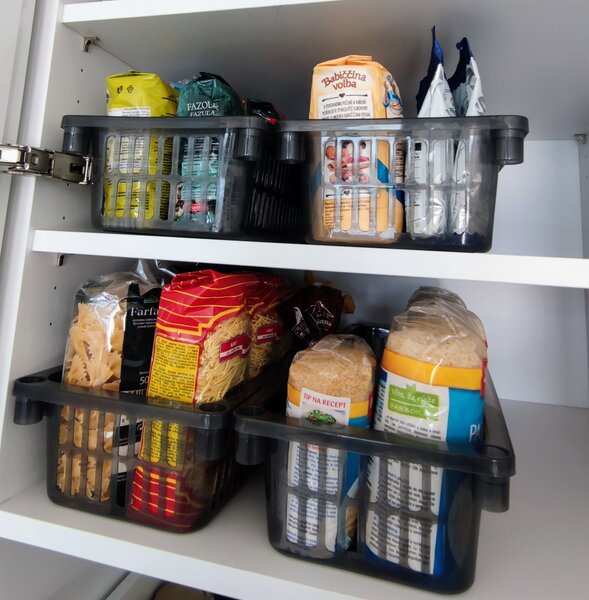 Usporadejto.cz Úložný koš, box a organizér extra hluboký 50cm x 20cm INVA, šedý