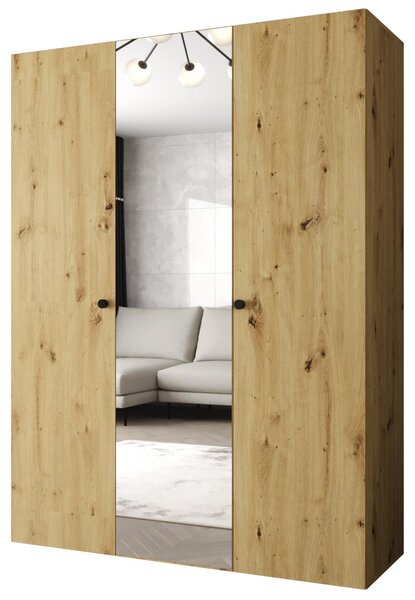 Šatní skříň 150 cm Parna 2 (dub artisan + černá)