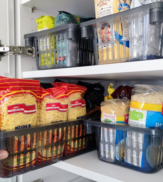 Usporadejto.cz Úložný koš, box a organizér extra hluboký 50cm x 20cm INVA, šedý