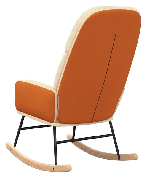 Houpací křeslo krémově bílé textil 341044