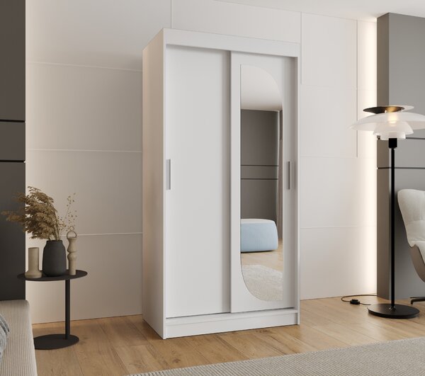 Šatní skříň 100 cm Lulu (bílá). Akce -21%