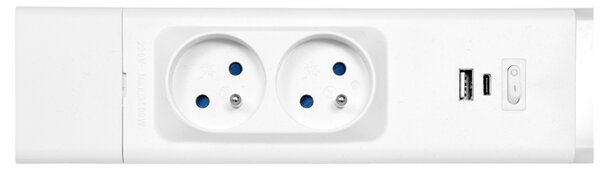 Ecolite Bílé LED svítidlo pod kuchyňskou linku se zásuvkou a USB 60cm 18W TL3191-LED18W