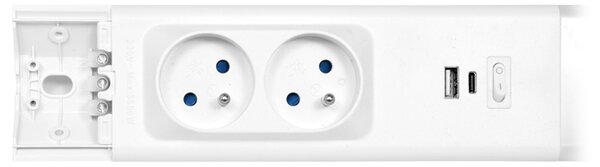 Ecolite Bílé LED svítidlo pod kuchyňskou linku se zásuvkou a USB 60cm 18W TL3191-LED18W