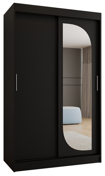 Šatní skříň 120 cm Lulu (černá). Akce -21%