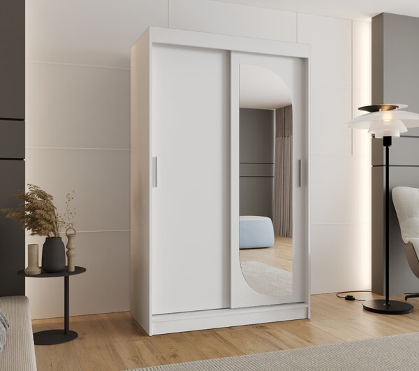 Šatní skříň 120 cm Lulu (bílá). Akce -21%