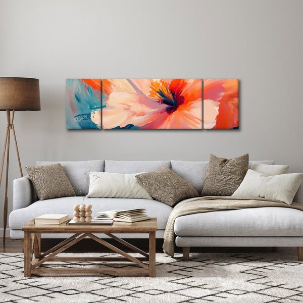 Obraz - Malovaný květ (170x50 cm)
