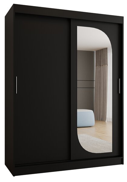 Šatní skříň 150 cm Lulu (černá). Akce -21%