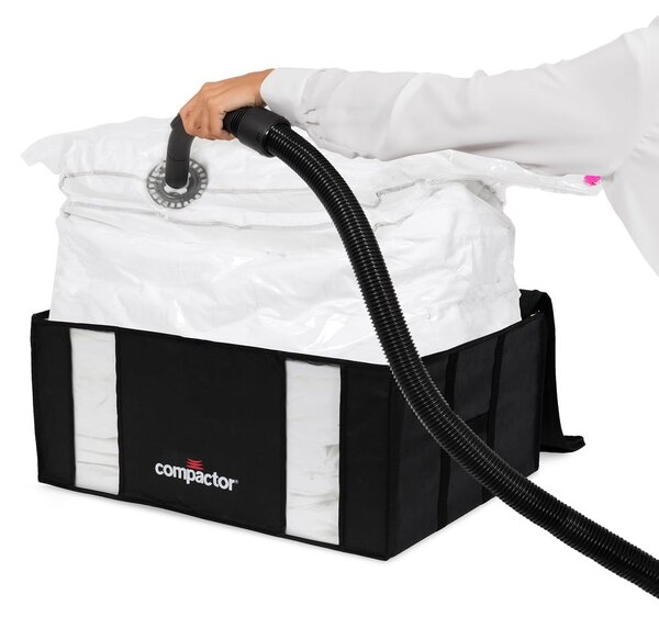 Vakuové vyztužené látkové úložné boxy na oblečení v sadě 2 ks 50x65x27 cm Black Edition – Compactor