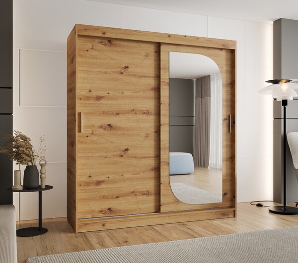 Šatní skříň 180 cm Lulu (dub artisan). Akce -20%